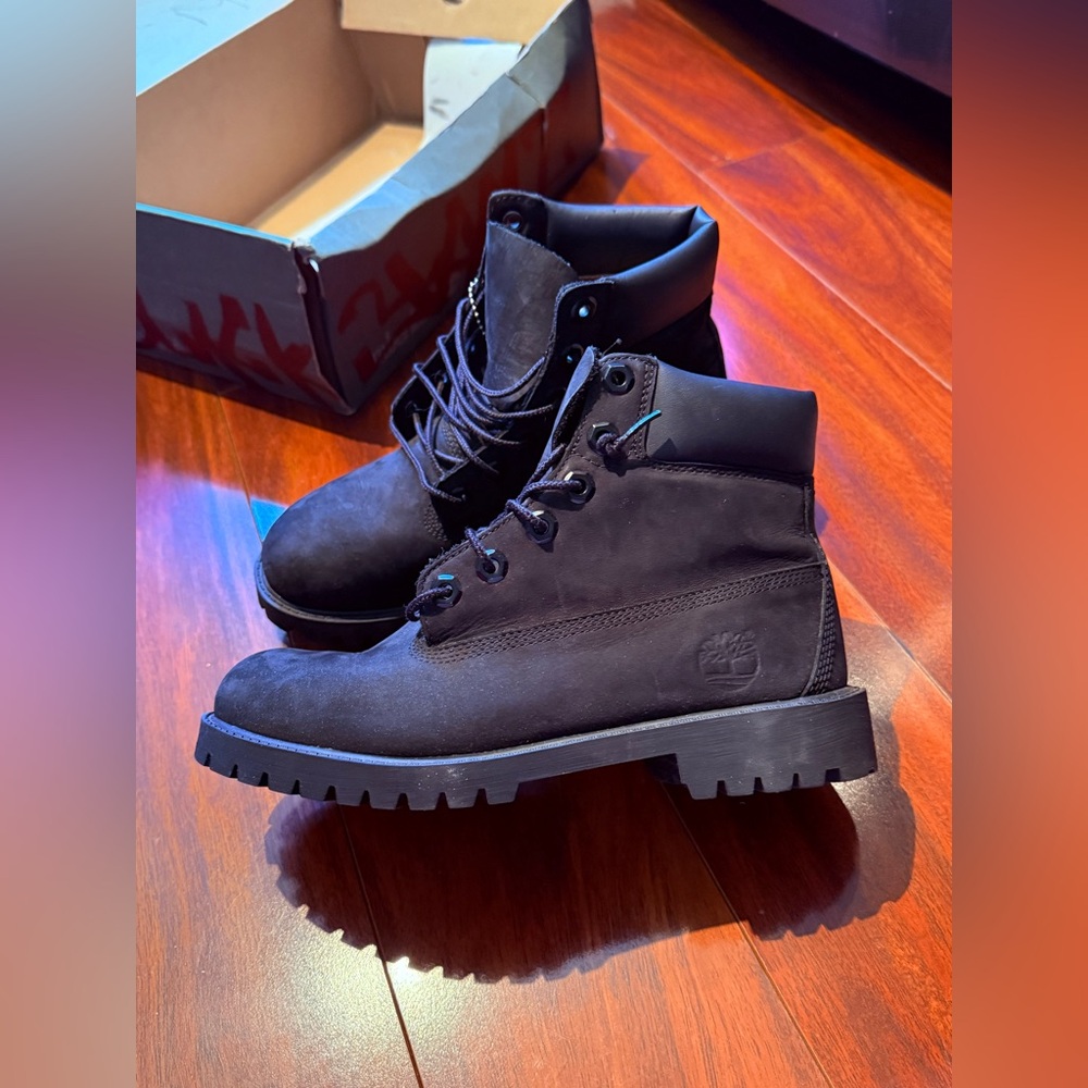 Timberland Black Nubuck Work Boot - Rugged Lug Sole